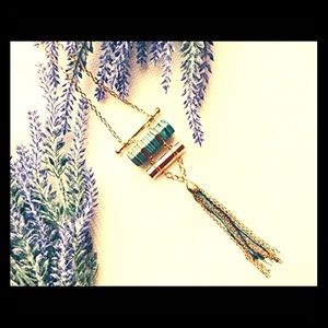 NIB Bohemian Long Metal Fringe Tassel Necklace.